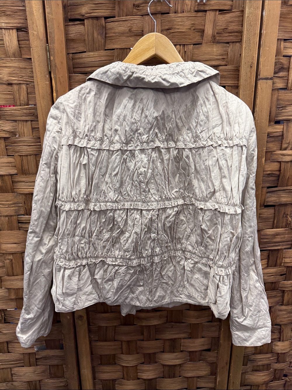 Zara Light Cream Ruffled Tier Jacket - Picture 4 of 4
